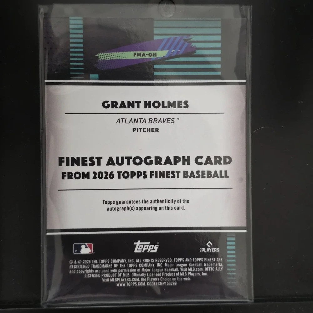 2026 Topps Finest Grant Holmes #FMA-GH Mini Diamond Auto Mlb Atlanta Braves